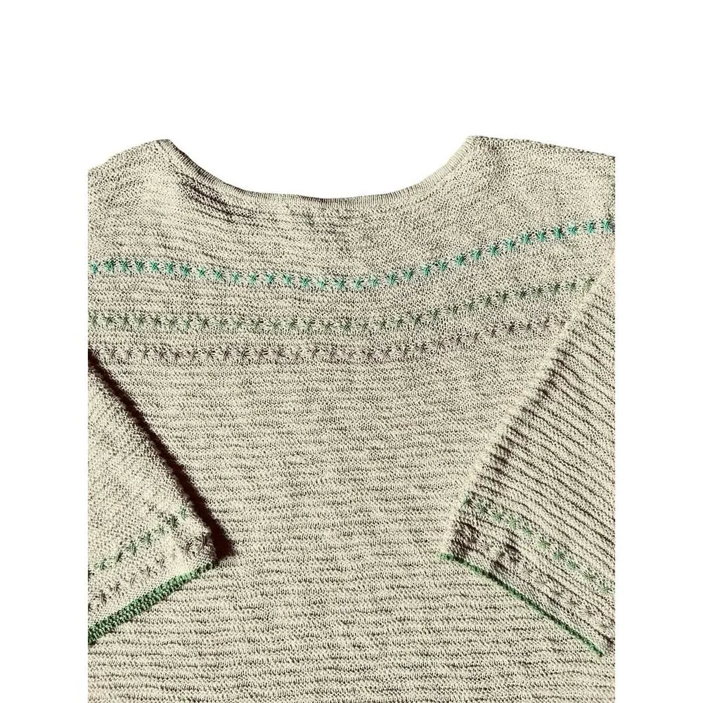 J.Jill Women’s Light & Airy Textured Boatneck Beige 3/4 Sleeves Sweater Sz. MP
